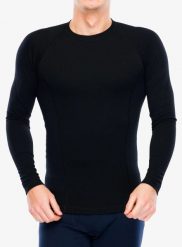 Bluza termoaktywna Sensor Merino DF Tee L/S. Czarne bluzy sportowe męskie Sensor, l, bez wzorów, z materiału, bez kaptura, trekkingowe. Za 258.49 zł.