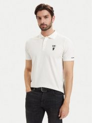 KARL LAGERFELD Polo 745024 563221 Biały Regular Fit. Białe koszulki polo męskie KARL LAGERFELD, m, bez wzorów, z bawełny, bez ramiączek. Za 479.99 zł.