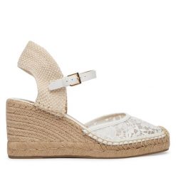 Espadryle LAUREN RALPH LAUREN. Białe sandały damskie Lauren Ralph Lauren, bez wzorów, bez obcasa, bez zapięcia. Za 799.99 zł.