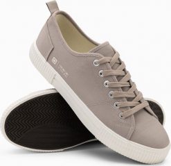 Ombre Klasyczne niskie trampki męskie BASIC - popielate V1 OM-FOTL-0145 41. Szare trampki męskie Ombre, bez wzorów, klasyczne, bez zapięcia. Za 69.99 zł.