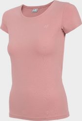 4f Koszulka damska H4Z22-TSD350 Jasny róż r.S. Czerwone t-shirty damskie 4f, s, bez wzorów, bez kołnierzyka. Za 7.00 zł.