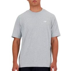Koszulka sportowa męska New Balance MT41509AG. Szare koszulki sportowe męskie New Balance, m, bez wzorów, z bawełny, bez kołnierzyka, bez ramiączek. Za 205.00 zł.