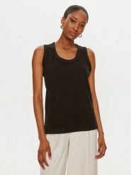 United Colors Of Benetton Bluzka 34G7DH00W Czarny Regular Fit. Czarne bluzki damskie United Colors Of Benetton, xs, bez wzorów, z bawełny, bez kołnierzyka, bez ramiączek. Za 59.99 zł.