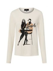 Monari Damska koszulka z długim rękawem Kobiety wiskoza biały nadruk, 38. Białe t-shirty damskie Monari, bez wzorów, z wiskozy, eleganckie, bez kołnierzyka. Za 449.95 zł.