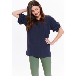 T-SHIRT DAMSKI Z FALBANKAMI NA RAMIONACH. Bluzki damskie marki TROLL. W wyprzedaży za 24.99 zł.