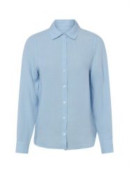 MOS MOSH Lniana bluzka - Martina Kobiety len niebieski, S. Niebieskie bluzki damskie Mos Mosh, s, bez wzorów, ze lnu, bez kołnierzyka, bez ramiączek. Za 379.95 zł.