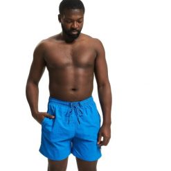 Męskie Szorty Kąpielowe Block. Niebieskie krótkie spodenki sportowe męskie Urban Classics, m, bez wzorów. Za 84.99 zł.