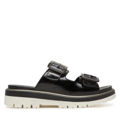 Klapki Ara. Czarne klapki damskie Ara, bez wzorów, bez obcasa. Za 299.99 zł.