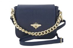 Listonoszka skórzana BARBERINI'S granatowa 949-4. Niebieskie torebki shopper damskie Barberinis, bez wzorów, ze skóry, eleganckie, małe, bez dodatków. Za 251.99 zł.