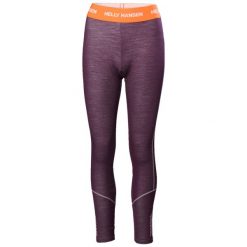 Legging wykonane z wełny merynosów Helly Hansen Lifa. Fioletowe legginsy sportowe damskie Helly Hansen, bez wzorów, z wełny, trekkingowe. Za 355.00 zł.