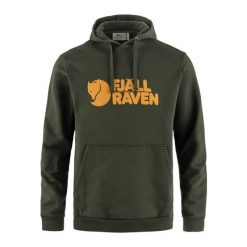 Bluza męska Fjällräven Logo Hoodie. Zielone bluzy męskie Fjällräven, m, bez wzorów, bez kaptura. Za 629.99 zł.