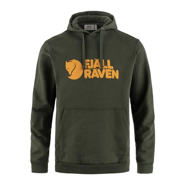 Bluza męska Fjällräven Logo Hoodie. Zielone bluzy męskie Fjällräven, m, bez wzorów, z bawełny, bez kaptura. Za 629.99 zł.