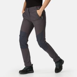 Damskie spodnie trekkingowe ze streczem Questra V. Szare spodnie sportowe damskie Regatta, s, bez wzorów, trekkingowe. W wyprzedaży za 234.30 zł.