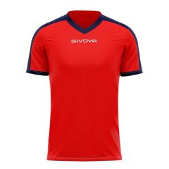 Koszulka piłkarska dla dorosłych Givova Revolution Interlock. Czerwone koszulki sportowe męskie Givova, xl, bez wzorów, bez kołnierzyka, bez ramiączek, do piłki nożnej. Za 64.35 zł.