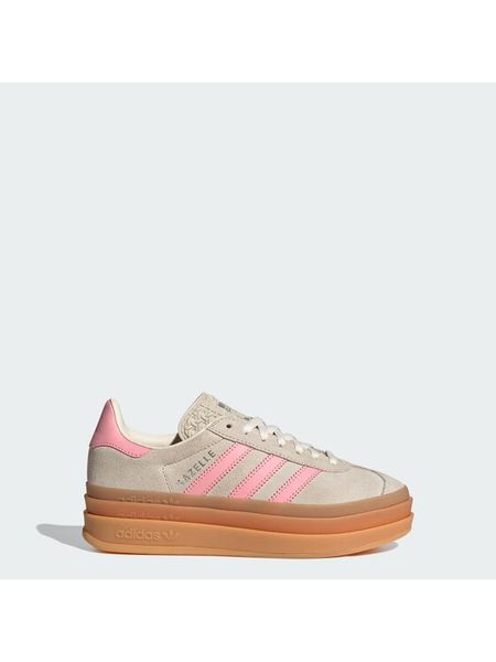 Adidas Sneakersy Gazelle Bold JQ7409 Beżowy. Brązowe buty sportowe dziewczęce Adidas, bez wzorów, ze skóry, bez zapięcia. Za 348.99 zł.