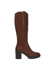 Clara Barson Kozaki CEO-HL0189101-B08 Brązowy. Brązowe kozaki damskie Clara Barson, z materiału, bez obcasa, na słupku. Za 229.99 zł.