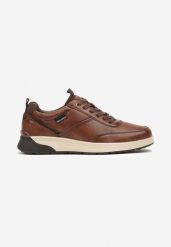 Brązowe Płaskie Sznurowane Buty Sportowe Ozdobione Napisem Liliasia. Brązowe buty sportowe męskie Born2be, z jeansu, bez zapięcia. Za 99.99 zł.