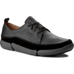 Półbuty CLARKS - Trifri Lace 261272017 Black Leather. Czarne półbuty na co dzień męskie Clarks, z materiału. W wyprzedaży za 259.00 zł.