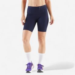 Legginsy do biegania krótkie damskie Kiprun Run 900 Light. Niebieskie legginsy damskie KIPRUN, xs, bez wzorów, z elastanu, długie, do biegania. Za 99.99 zł.