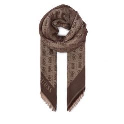Chusta Guess. Brązowe szaliki i chusty damskie Guess, z aplikacjami. Za 239.99 zł.