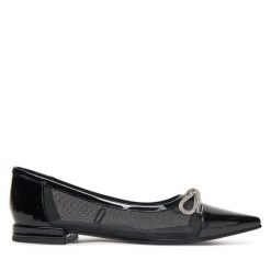 Baleriny Eva Minge. Czarne baleriny damskie Eva Minge, bez wzorów, bez obcasa. Za 399.99 zł.