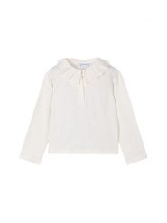 Mayoral Bluzka 131 Biały Regular Fit. Białe t-shirty i topy dla dziewczynek Mayoral, bez wzorów, z bawełny, bez ramiączek. Za 79.99 zł.