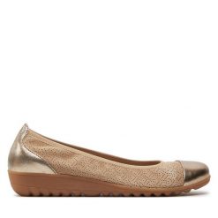 Baleriny Caprice. Brązowe baleriny damskie Caprice, bez wzorów, bez obcasa. Za 299.99 zł.