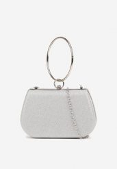 Srebrna Torebka Typu Kopertówka Ozdobiona Okrągłym Uchwytem Tolarania. Szare kopertówki damskie Renee, bez wzorów, eleganckie, bez dodatków. Za 64.99 zł.