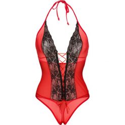 Body ze stringami "ouvert" bonprix czarno-czerwony. Body damskie marki MAKE ME BIO. Za 59.99 zł.