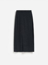 Spódnica midi z dodatkiem wełny - ciemnoszary. Szare spódnice damskie Reserved, l, bez wzorów, z dzianiny, midi, proste. Za 179.99 zł.