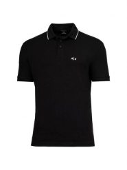 Armani Exchange Polo XM001289 AF10363 UC001 Czarny Regular Fit. Czarne koszulki polo męskie Armani Exchange, m, bez wzorów, z bawełny, bez ramiączek. Za 319.99 zł.