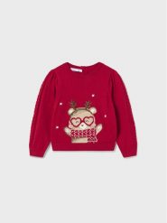 Mayoral Sweter 2.312 Czerwony Regular Fit. Czerwone swetry dla dziewczynek Mayoral, bez wzorów, z bawełny, bez kołnierzyka, bez ramiączek, bez kaptura. Za 48.99 zł.