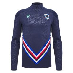 Koszulka treningowa Sampdoria Staff 2024/25. Niebieskie koszulki sportowe męskie Macron, xl, bez wzorów, bez kołnierzyka, bez ramiączek, na fitness i siłownię. Za 224.45 zł.