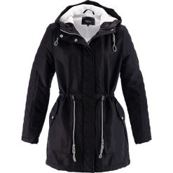 Kurtka parka z podszewką z polaru bonprix czarny. Czarne kurtki damskie bonprix, z polaru. Za 169.99 zł.