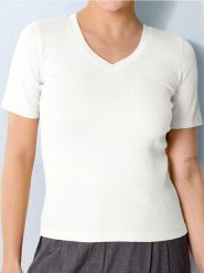 Koszulka basic - biały. Białe t-shirty damskie Sinsay, l, bez wzorów, bez kołnierzyka. Za 15.99 zł.