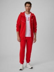 4F Spodnie kibica joggery męskie - czerwone L. Czerwone spodnie sportowe męskie 4f, l, bez wzorów, z bawełny. Za 189.99 zł.
