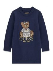 Guess Sukienka dzianinowa K6BK08 Z1308 Granatowy Regular Fit. Niebieskie sukienki dla dziewczynek Guess, z aplikacjami, z dzianiny, bez ramiączek. Za 214.99 zł.