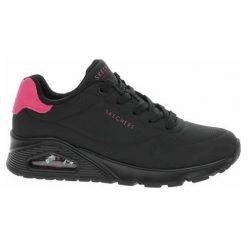 Buty do chodzenia damskie Skechers Uno Pop. Czarne obuwie sportowe damskie Skechers, bez wzorów, z materiału, trekkingowe. Za 438.00 zł.