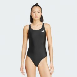 Kostium kąpielowy V-back. Czarne kostiumy jednoczęściowe damskie Adidas, l, bez wzorów, klasyczne, do pływania. Za 129.00 zł.