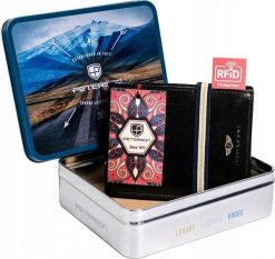 Peterson Skórzany portfel męski w orientacji poziomej Peterson NoSize. Portfele męskie Peterson, bez wzorów. Za 178.92 zł.