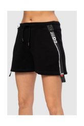 DSQUARED2 Czarne szorty damskie z zamkami. Czarne szorty damskie Dsquared2, s, bez wzorów, z bawełny. W wyprzedaży za 799.99 zł.