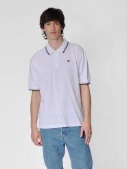 Luźna koszulka polo Hummel Bee. Białe koszulki polo męskie Hummel, l, bez wzorów, z bawełny, klasyczne, bez ramiączek. Za 65.00 zł.
