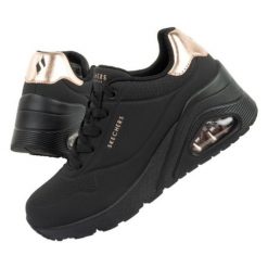 Buty sportowe Skechers Uno 177520/BBK czarne. Czarne obuwie sportowe damskie bez wzorów, ze skóry, trekkingowe. Za 588.17 zł.