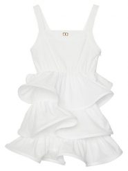 TWINSET Sukienka elegancka 251GJ2428 Biały Regular Fit. Białe sukienki dla dziewczynek Twinset, bez wzorów, z bawełny, eleganckie, bez ramiączek. Za 479.99 zł.