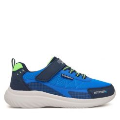 Sneakersy Skechers. Niebieskie trampki i tenisówki chłopięce Skechers, bez wzorów, bez zapięcia. Za 249.99 zł.