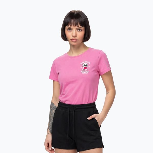 Koszulka damska Pitbull Chew On This. Czerwone t-shirty damskie PITBULL, m, bez wzorów, z bawełny, klasyczne, bez kołnierzyka. Za 66.99 zł.