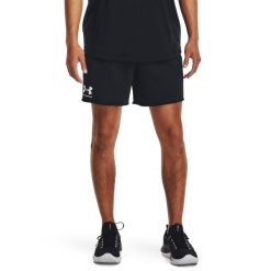 Under Armour RIVAL TERRY 6IN SHORT Spodenki męskie. Czarne krótkie spodenki sportowe męskie Under Armour, l, bez wzorów, z materiału, na fitness i siłownię. Za 153.99 zł.