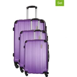 Zestaw walizek w kolorze fioletowym - 3 szt. Walizki męskie marki Platinium, z materiału. W wyprzedaży za 539.95 zł.