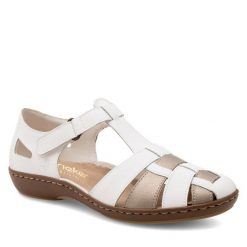 Półbuty Rieker. Zielone półbuty damskie Rieker, bez wzorów, bez obcasa, na płaskiej podeszwie, bez zapięcia. Za 349.99 zł.