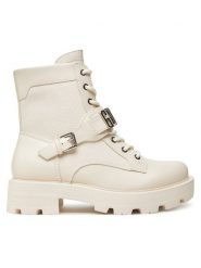 Guess Trzewiki FLTYZ2 FAP10 Écru. Botki damskie Guess, ze skóry, bez obcasa, na płaskiej podeszwie, bez zapięcia. Za 529.99 zł.